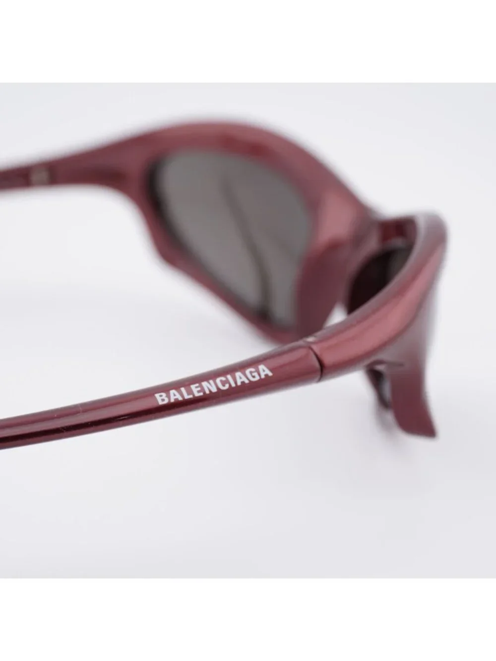 Balenciaga BB0229S 005 Sunglasses Bordeaux Oval Frame, Grey Lenses